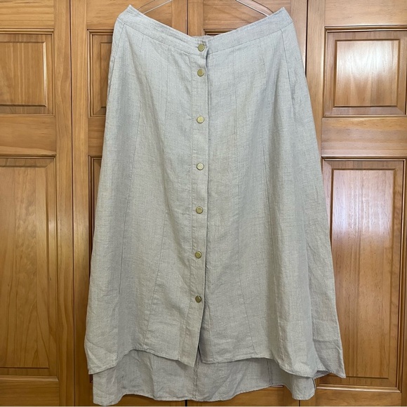 Soft Surroundings Neapolitan Linen Flax Tan Skirt Size Medium NWT - Picture 2 of 7